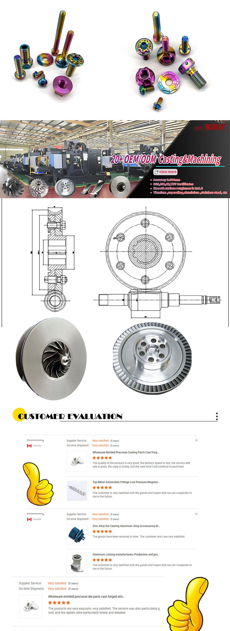 Superalloy Die Casting CNC Forging Titanium Alloy Stainless Steel Aluminium Turbine Turbo Compressor Wheel Pump Impeller Parts